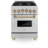 ZLINE Autograph Edition 24" 2.8 cu. ft. Range with Gas Stove and Gas Oven in DuraSnow Stainless Steel with Champagne Bronze Accents (RGSZ-SN-24) [Color: Champagne Bronze]