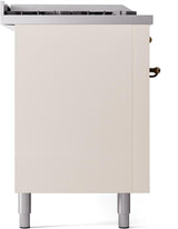 Nostalgie II 60 Inch Dual Fuel Liquid Propane Freestanding Range in Antique White with Bronze Trim