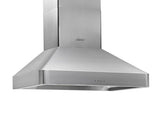 36" Chimney Wall Hood, Silver Stainless Steel