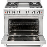 36" Gas Convection Range with 4 Sealed Burners 19K BTU + 12" BBQ