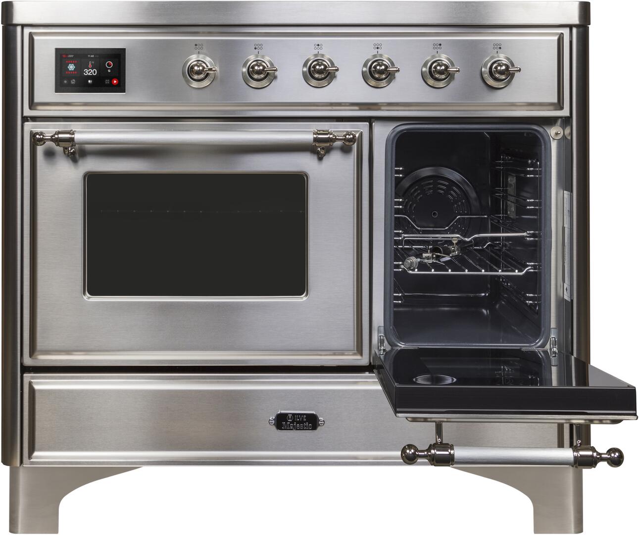 Majestic II 40 Inch Electric Freestanding Range in Stainless Steel with Chrome Trim