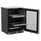 24-In Professional Built-In Beverage Center With Reversible Hinge with Door Style - Stainless Steel Frame Glass, Lock - Yes