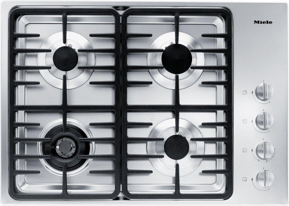 KM 3465 LP - 30-inch gas cooktop with a dual wok burner for particularly wide ranging burner capacity.