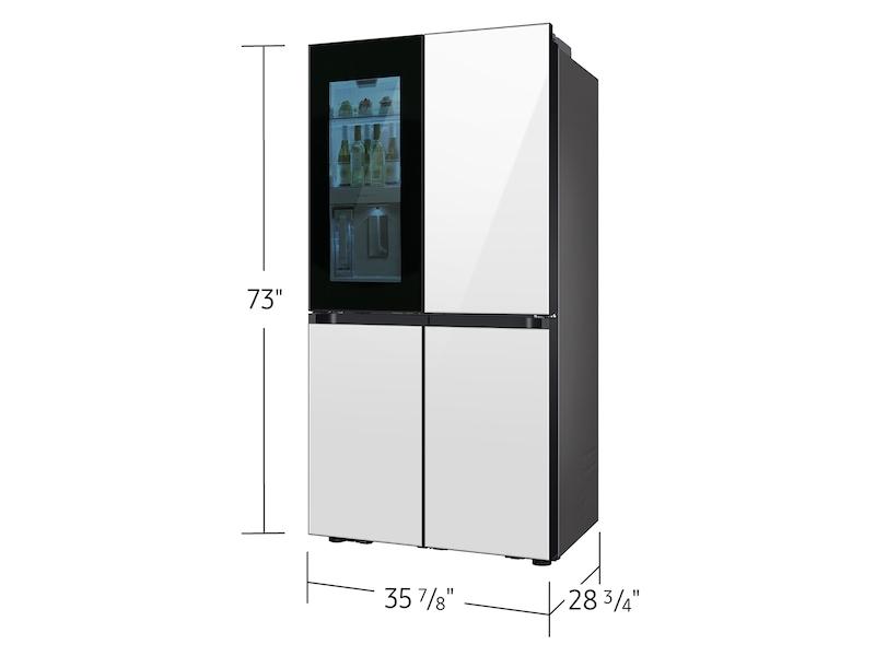 Bespoke 23 cu. ft. Counter Depth 4-Door Flex™ Refrigerator with Beverage Zone™ & Auto Open Door in White Glass