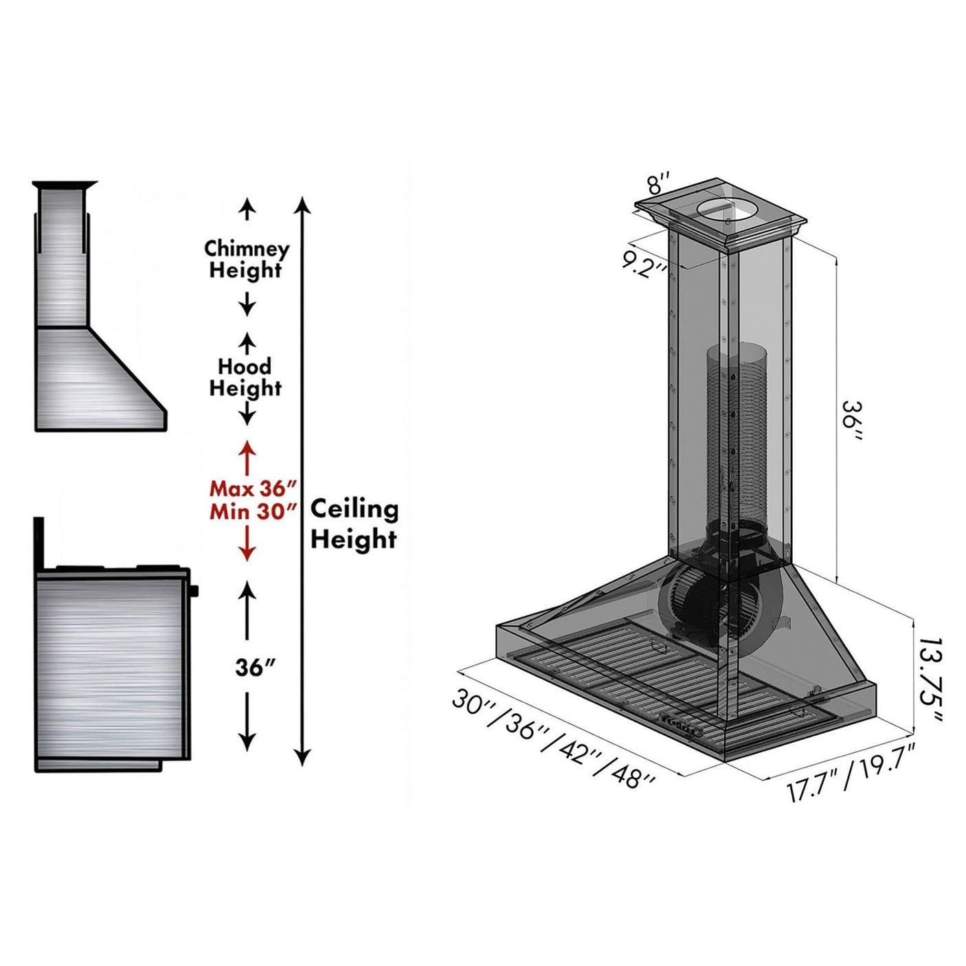 ZLINE Designer Series Wall Mount Range Hood (KB2-BCXXX)