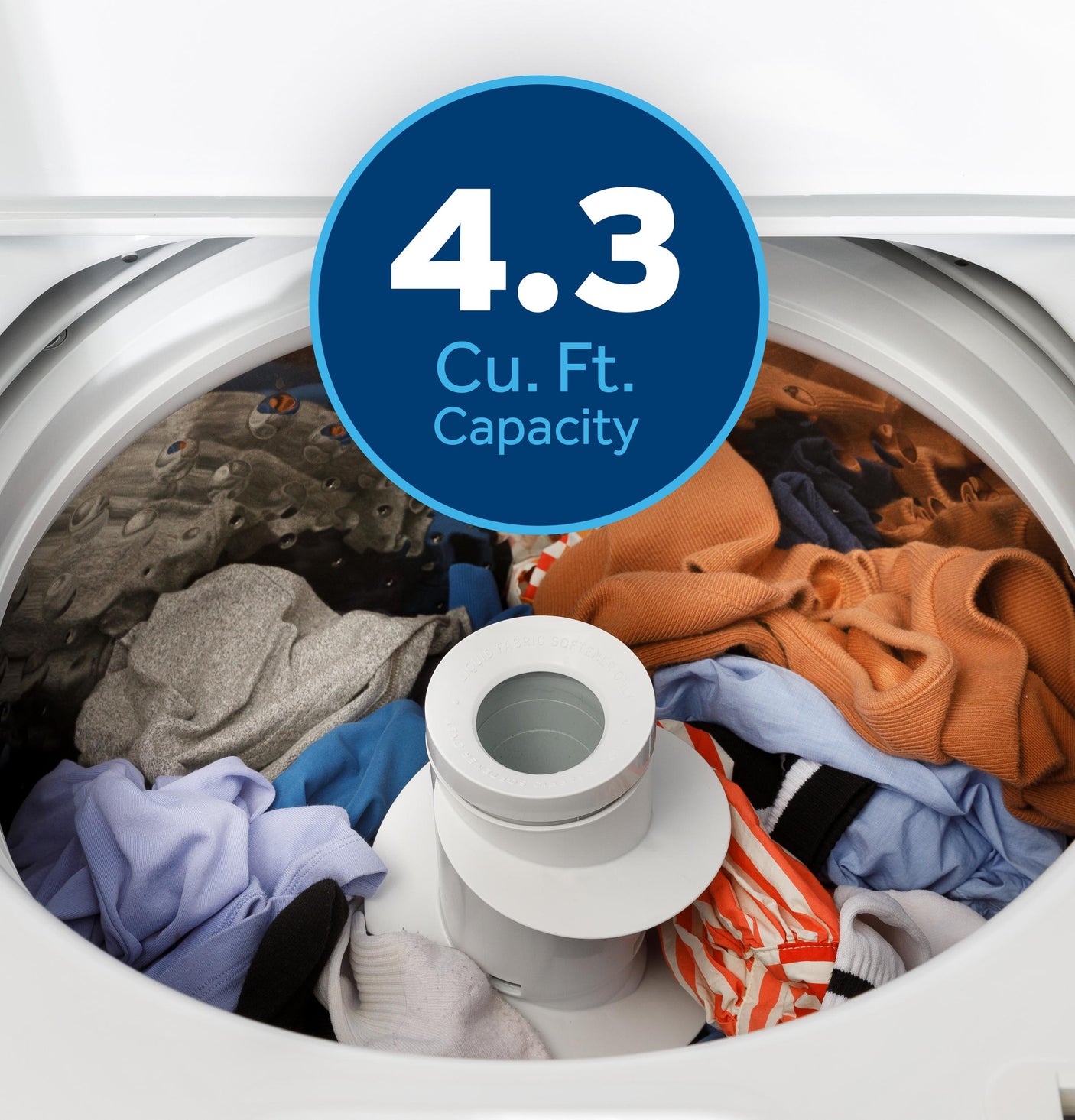 GE® 4.3 cu. ft. Capacity Washer with Stainless Steel&#x00A0;Basket,Cold&#x00A0;Plus and Water Level Control&#x200B;