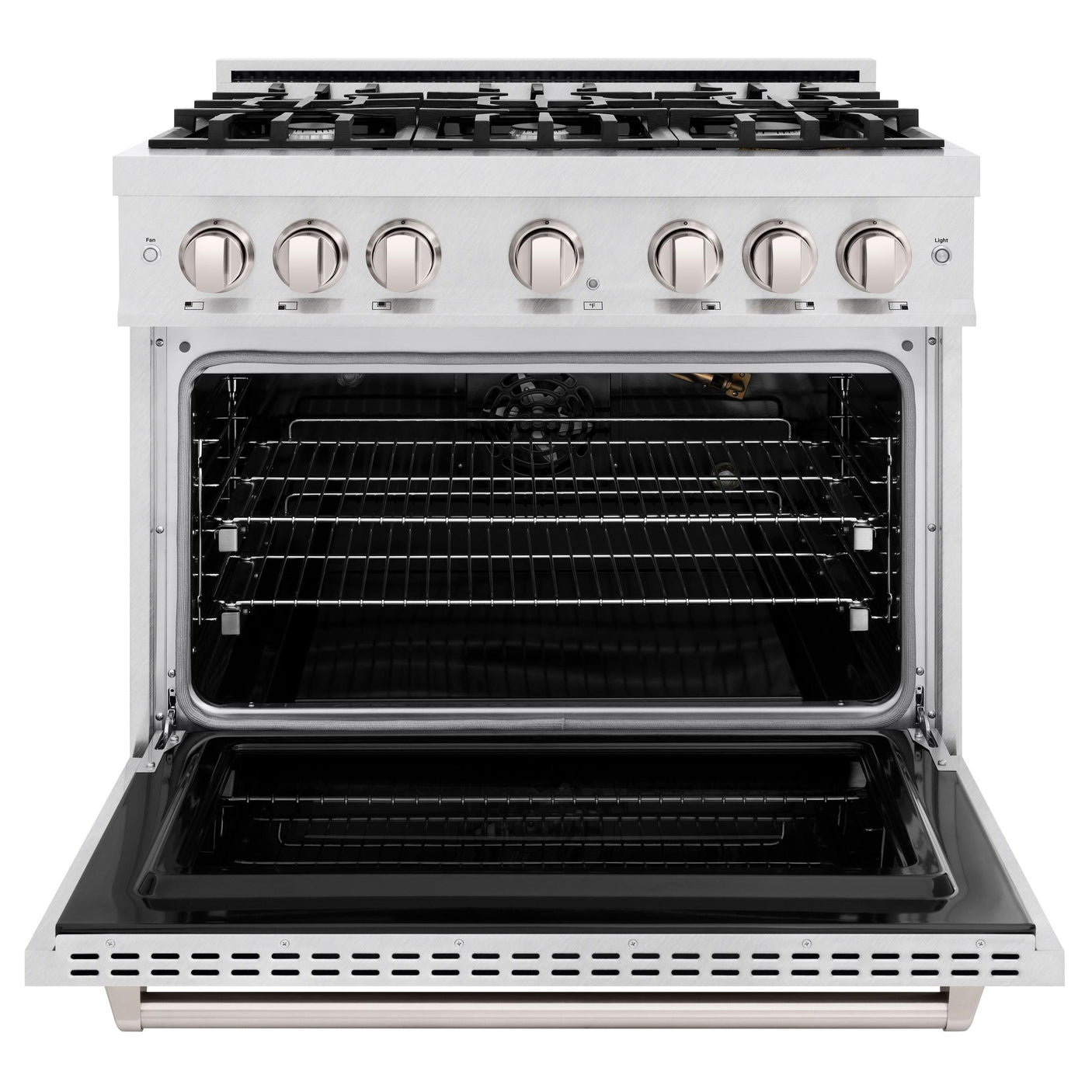 ZLINE 36 in. 5.2 cu. ft. Classic Gas Range with 6 Burner Cooktop and Convection Gas Oven in DuraSnow' Stainless Steel (CGRS-36)