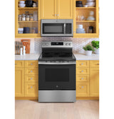 GE® 30" Free-Standing Electric Convection Range with No Preheat Air Fry and EasyWash™ Oven Tray