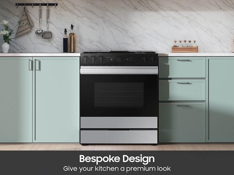 Bespoke 6.0 cu. ft. Smart Slide-In Gas Range with Smart Oven Camera & Illuminated Precision Knobs in Stainless Steel