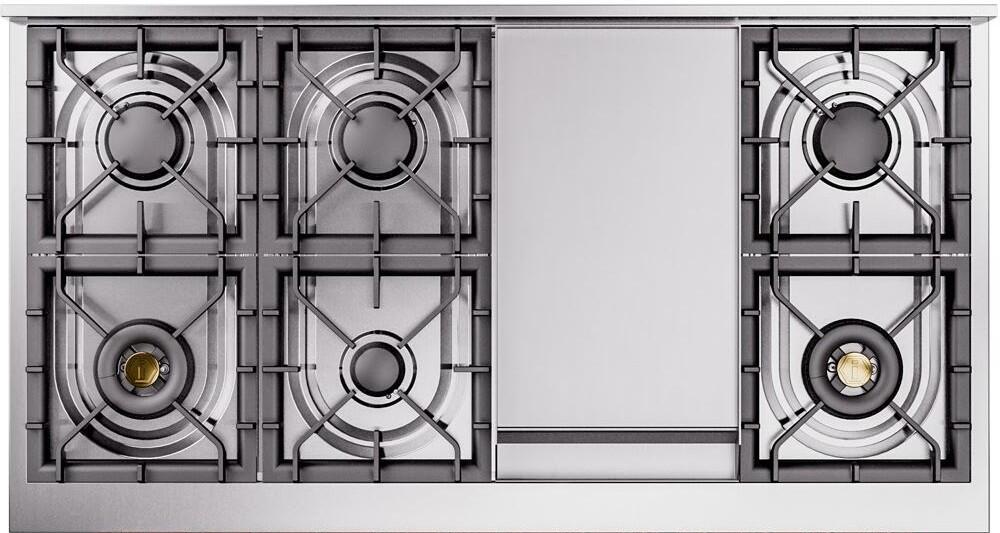 Nostalgie II 48 Inch Dual Fuel Natural Gas Freestanding Range in RAL Custom Color with Brass Trim