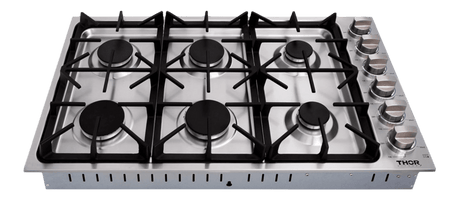 Thor Kitchen 36 Inch Professional Drop-in Gas Cooktop In Stainless Steel - Model Tgc3601