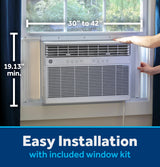 GE® 11,000 BTU Smart Heat/Cool with Heat Pump Electronic Window Air Conditioner for Large Rooms up to 550 sq. ft.