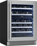 Presrv Pro Wine Cooler, 24in Under Cabinet, SS+Glass, Reverse Door, 2 Zone