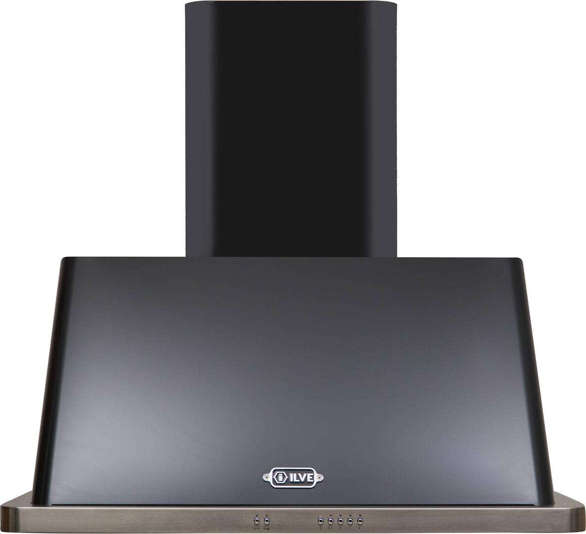 Majestic 36 Inch Glossy Black Wall Mount Convertible Range Hood