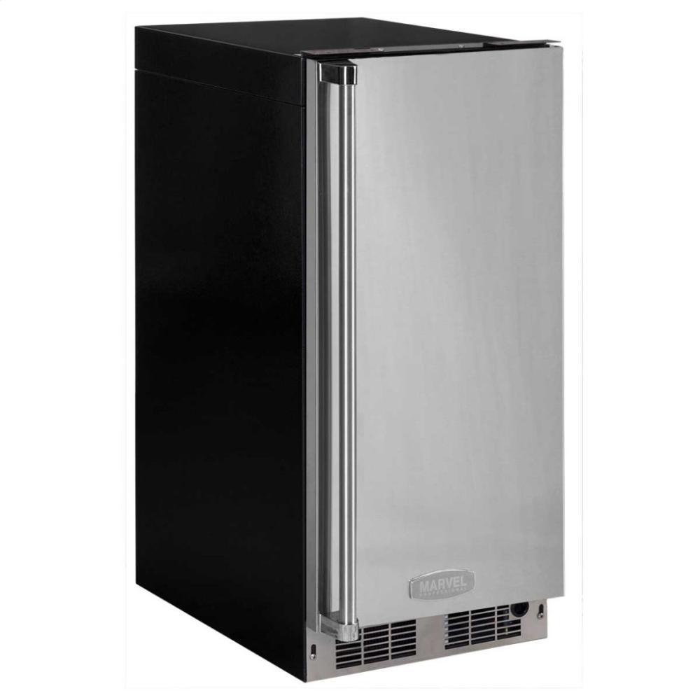 15" Clear Ice Machine with Tri-Color Illuminice Lighting - Stainless Steel Framed Glass Door, Right Hinge, Professional Handle