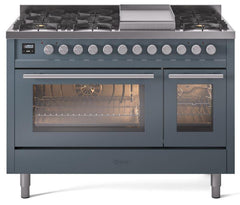 Professional Plus II 48 Inch Dual Fuel Liquid Propane Freestanding Range in Blue Grey with Trim