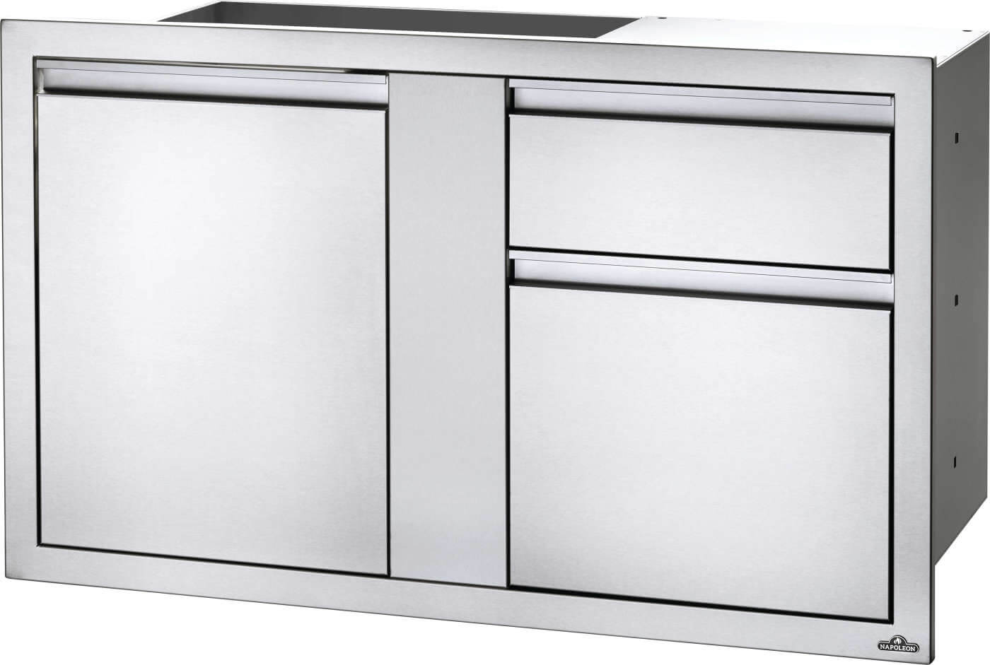 42 x 24 inch Large Door & Waste Bin Drawer and Waste Bin Drawer, Stainless Steel