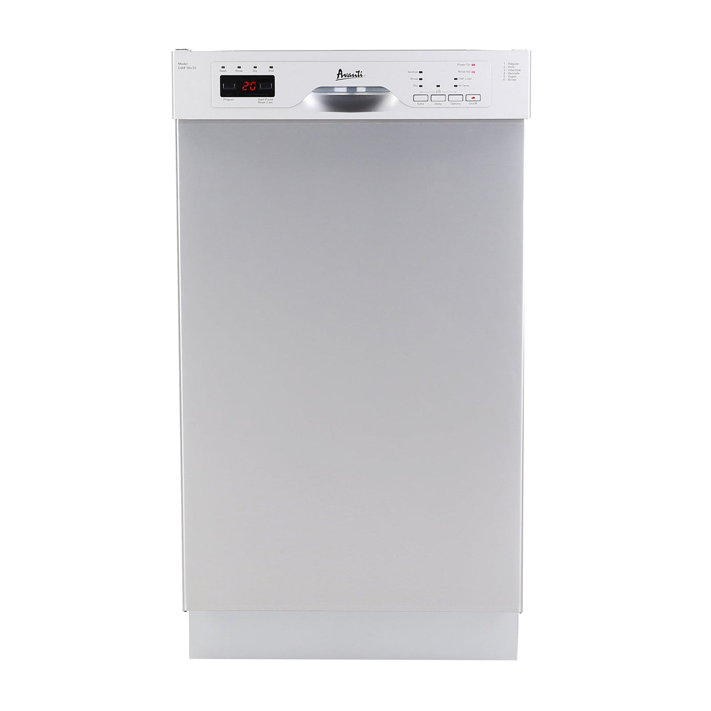 Avanti 18" Built In Dishwasher - White / 18"