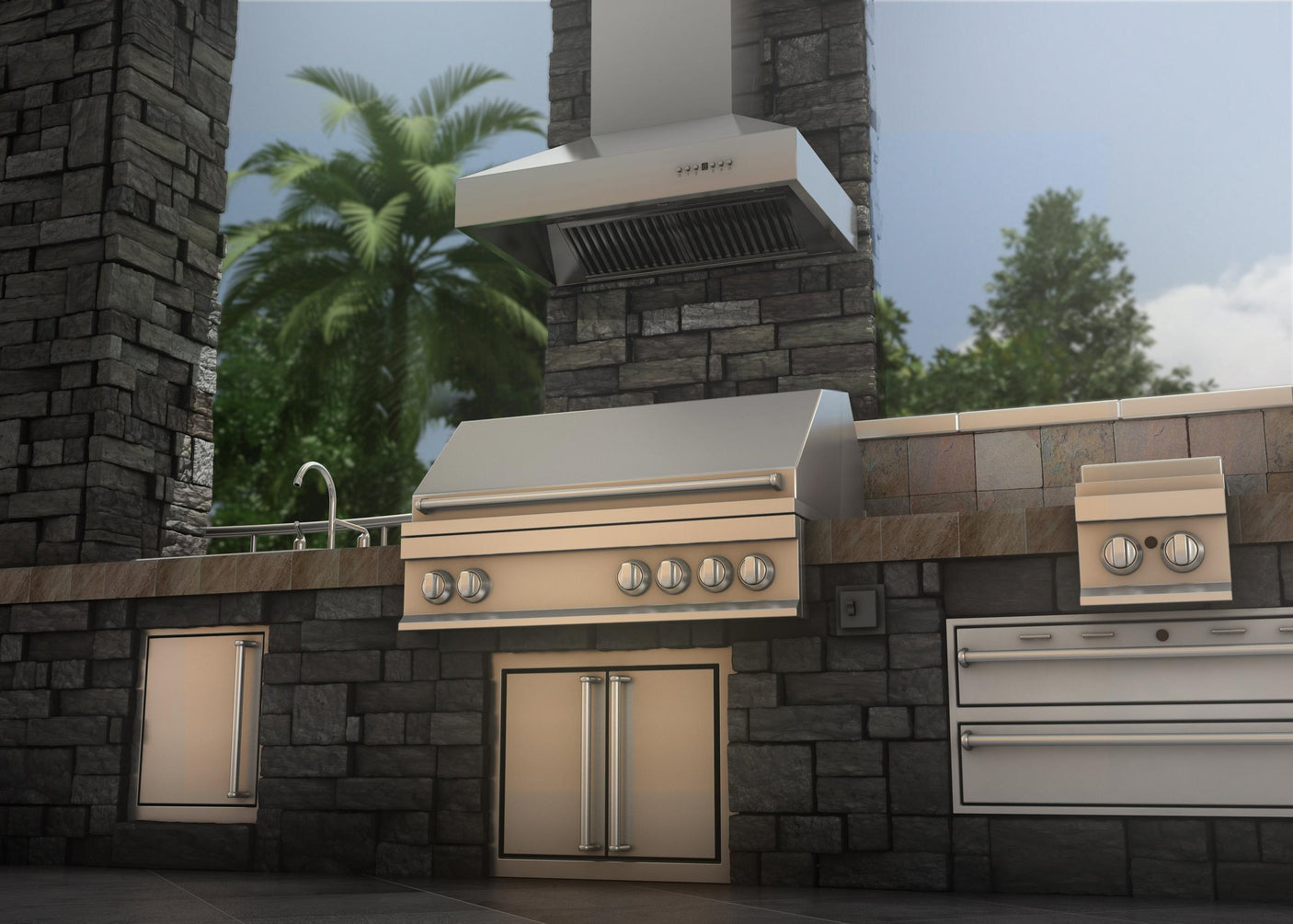 ZLINE Outdoor Wall Mount Range Hood in Outdoor Approved Stainless Steel (667-304)