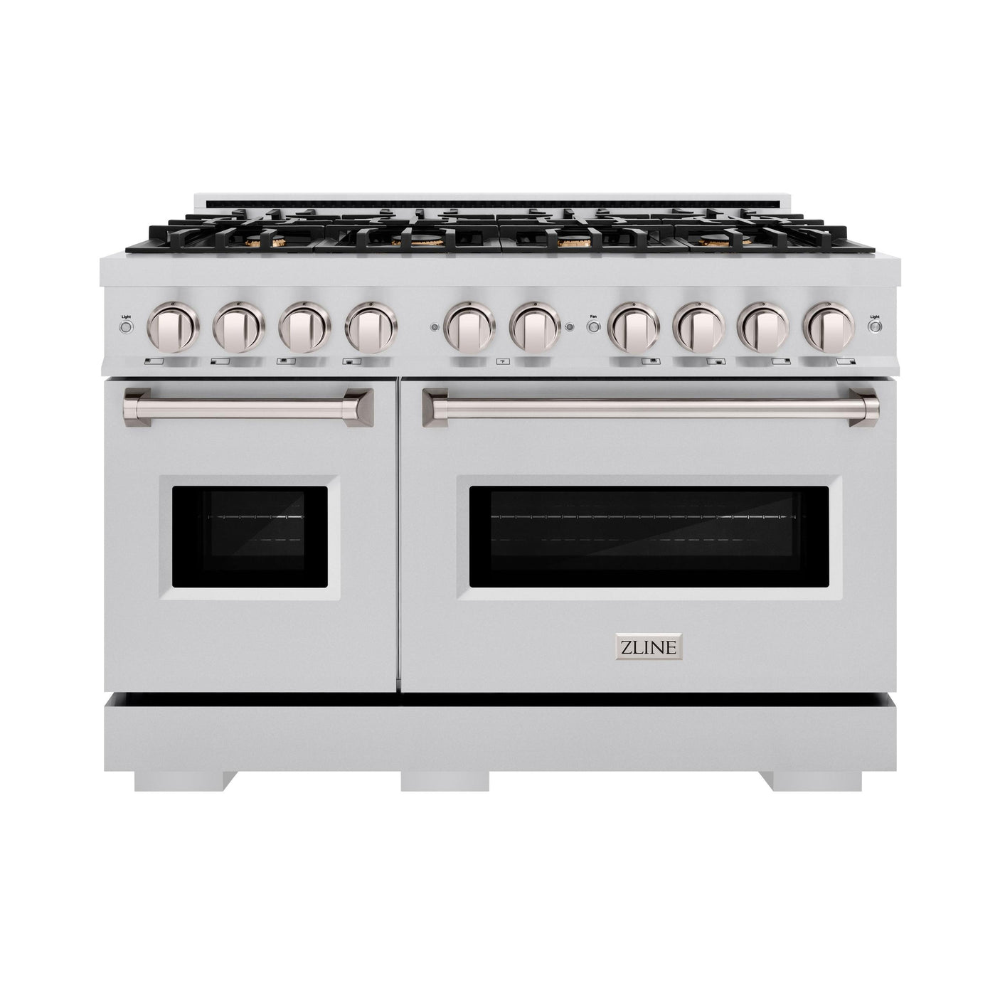 ZLINE 48 in. 6.7 cu. ft. Classic Double Oven Gas Range in Stainless Steel with 8 Brass Burners (CGR-BR-48)