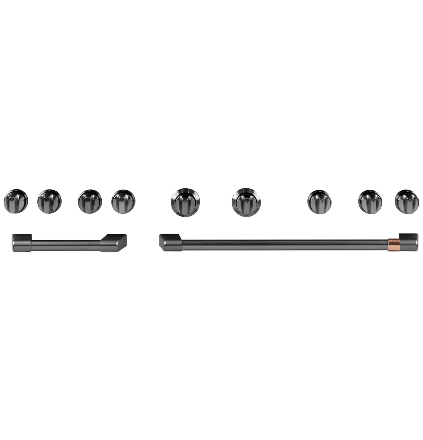 Café™ 48" Brushed Black Handle & Knob Set for Pro Range and Rangetop