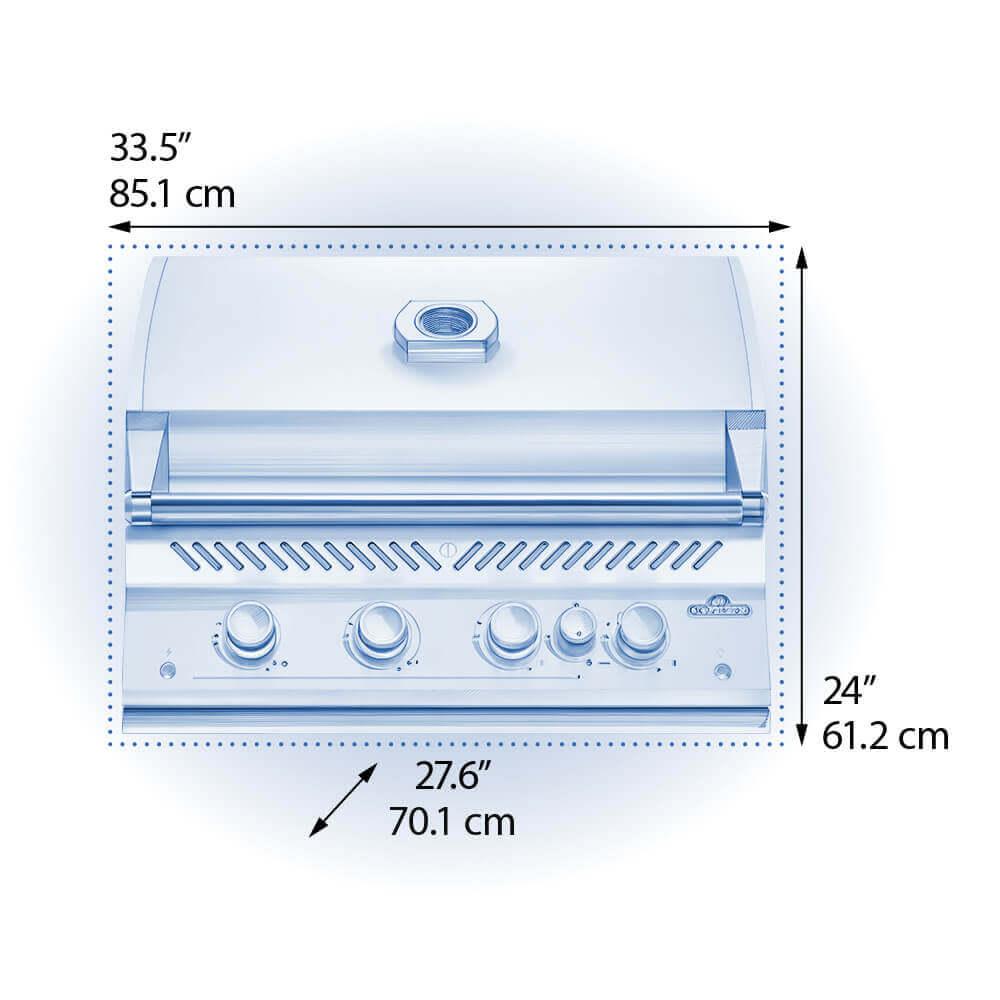 Built-In 700 Series 32 with Infrared Rear Burner , Natural Gas, Stainless Steel