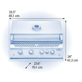 Built-In 700 Series 32 with Infrared Rear Burner , Natural Gas, Stainless Steel