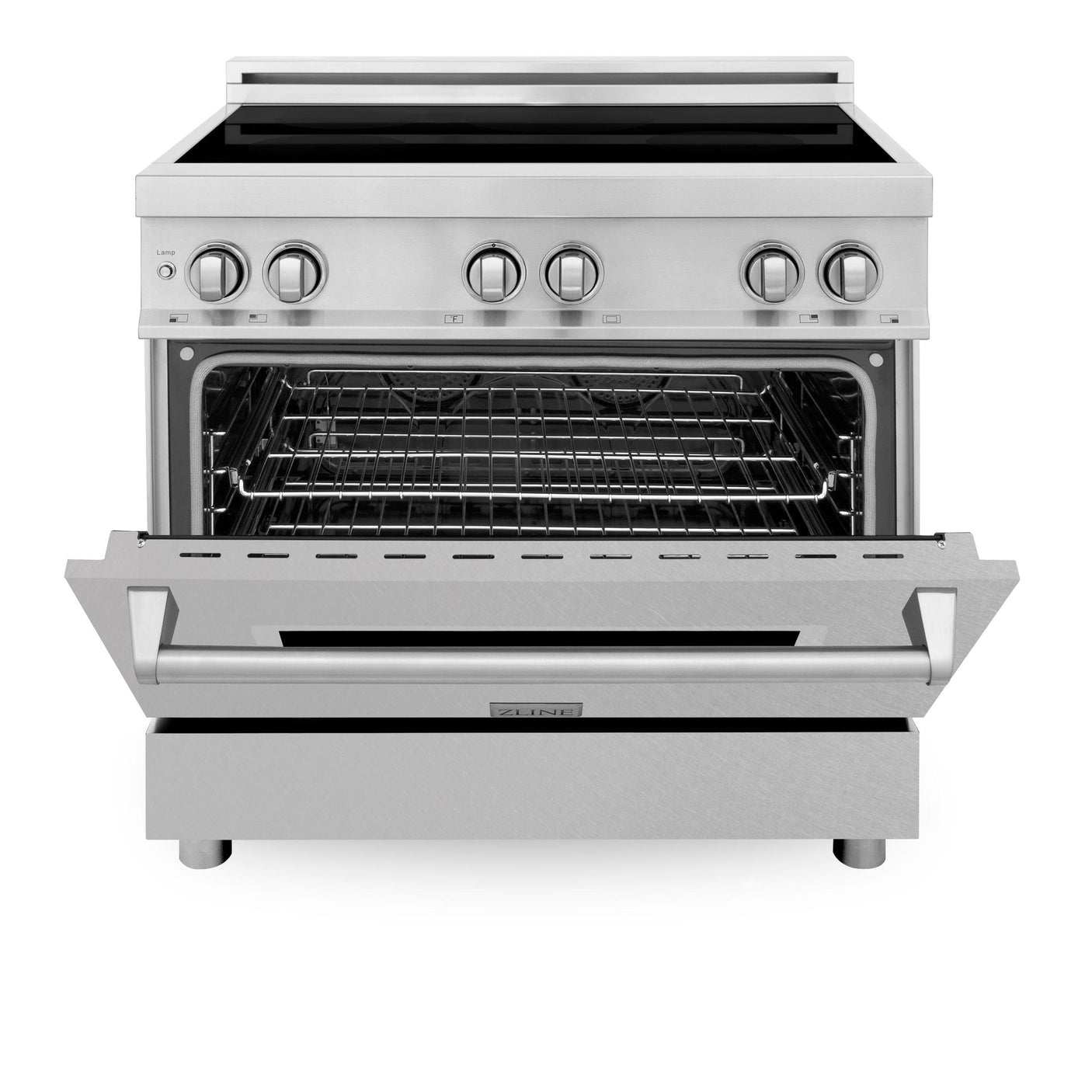 ZLINE 36" 4.6 cu. ft. Induction Range with a 4 Element Stove and Electric Oven in Stainless Steel (RAIND-36) [Color: DuraSnow®]