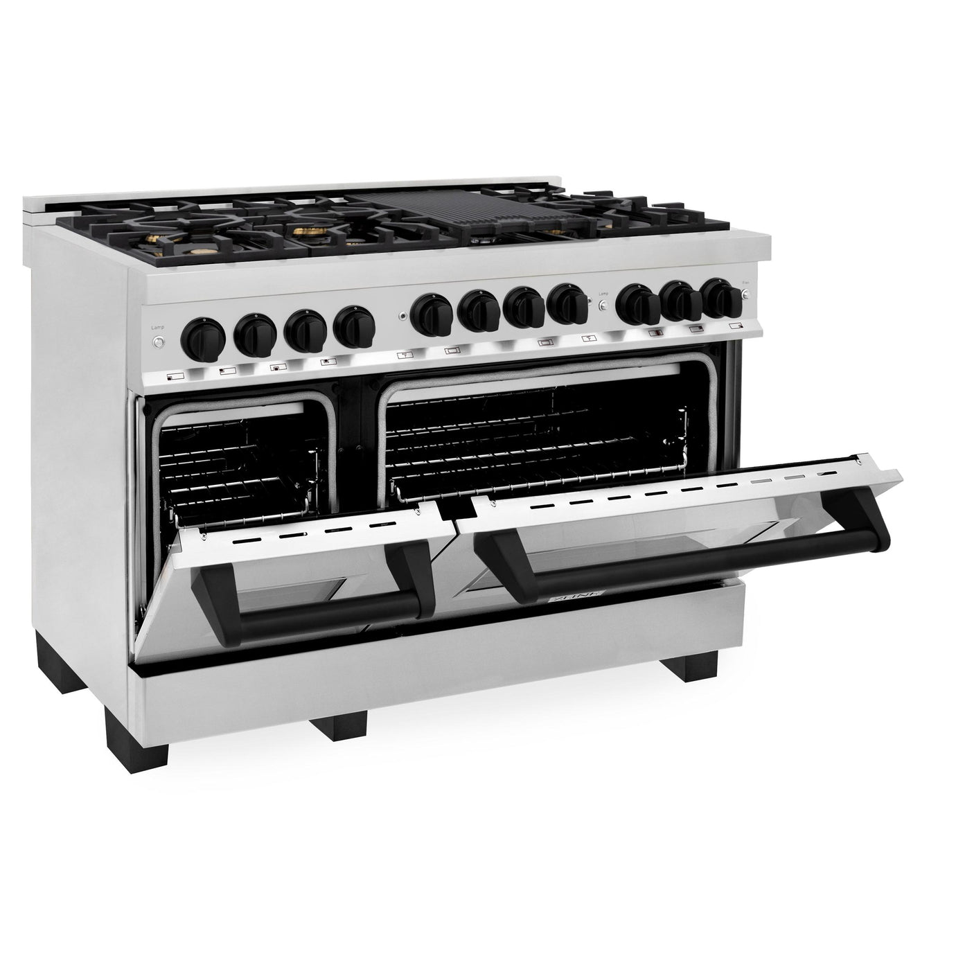 ZLINE Autograph Edition 48" 6.0 cu. ft. Range with Gas Stove and Gas Oven in Stainless Steel with Accents (RGZ-48) [Color: Matte Black]