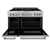 ZLINE 48 in. 6.0 cu. ft. Electric Oven and Gas Cooktop Dual Fuel Range with Griddle in Fingerprint Resistant Stainless (RAS-SN-GR-48)