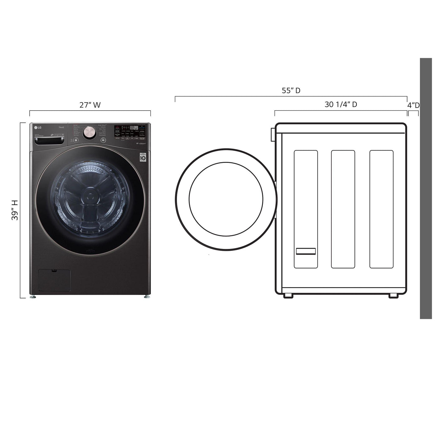 4.5 cu. ft. Ultra Large Capacity Smart wi-fi Enabled Front Load Washer with TurboWash™ 360(degree) and Built-In Intelligence