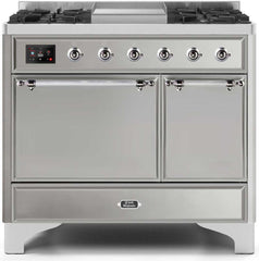 Majestic II 40 Inch Dual Fuel Liquid Propane Freestanding Range in Stainless Steel with Chrome Trim