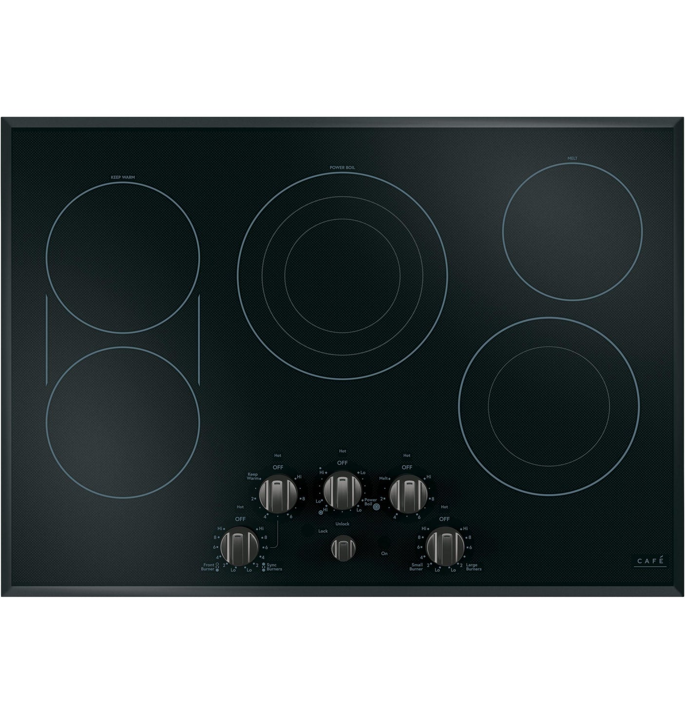 Café™ 5 Electric Cooktop Knobs - Brushed Black