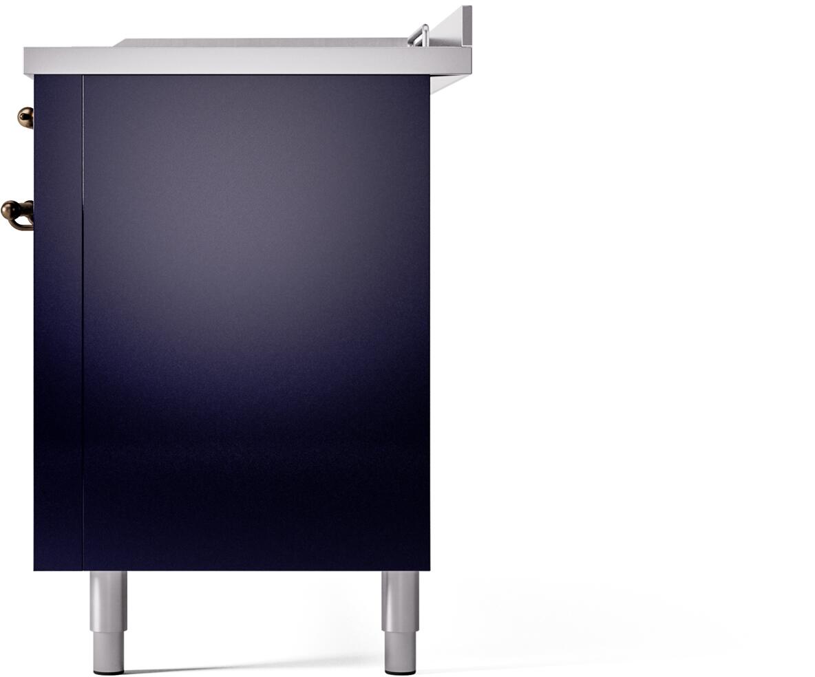 Nostalgie II 60 Inch Dual Fuel Liquid Propane Freestanding Range in Blue with Bronze Trim