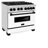 ZLINE Autograph Edition 36" 4.6 cu. ft. Dual Fuel Range with Gas Stove and Electric Oven in Stainless Steel with White Matte Door and Accents (RAZ-WM-36) [Color: Matte Black]