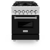 ZLINE 24 in. Professional Dual Fuel Range with Color Door Options (RA24) [Color: Black Matte]