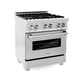 ZLINE 30 in. 4.0 cu. ft. Dual Fuel Range with Gas Stove and Electric Oven in All DuraSnow Stainless Steel with Color Door Options (RAS-SN-30) [Color: DuraSnow Stainless Steel]