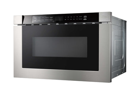 24" Built-In Microwave Drawer - Black Glass & Stainless