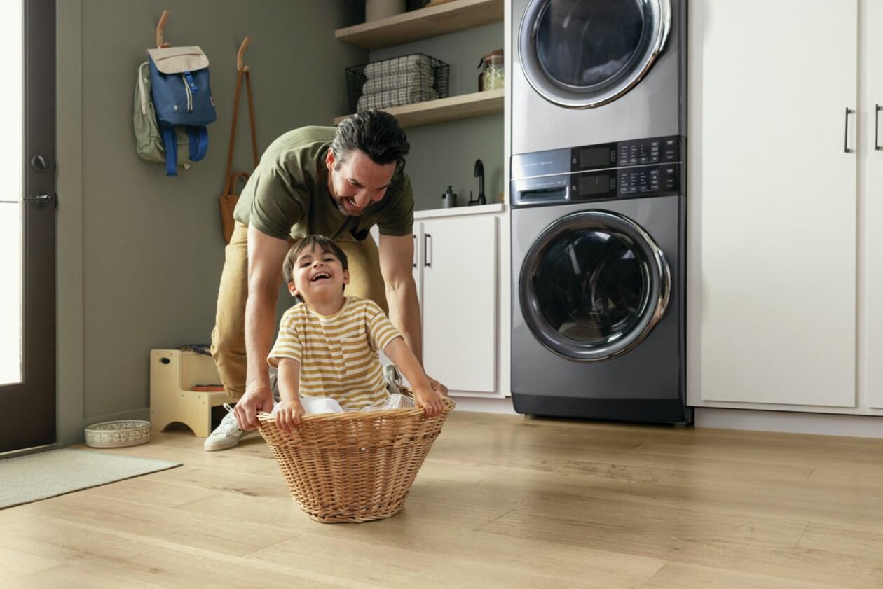 Electrolux Laundry Tower Single Unit Front Load 4.5 Cu. Ft. Washer & 8 Cu. Ft. Electric Dryer