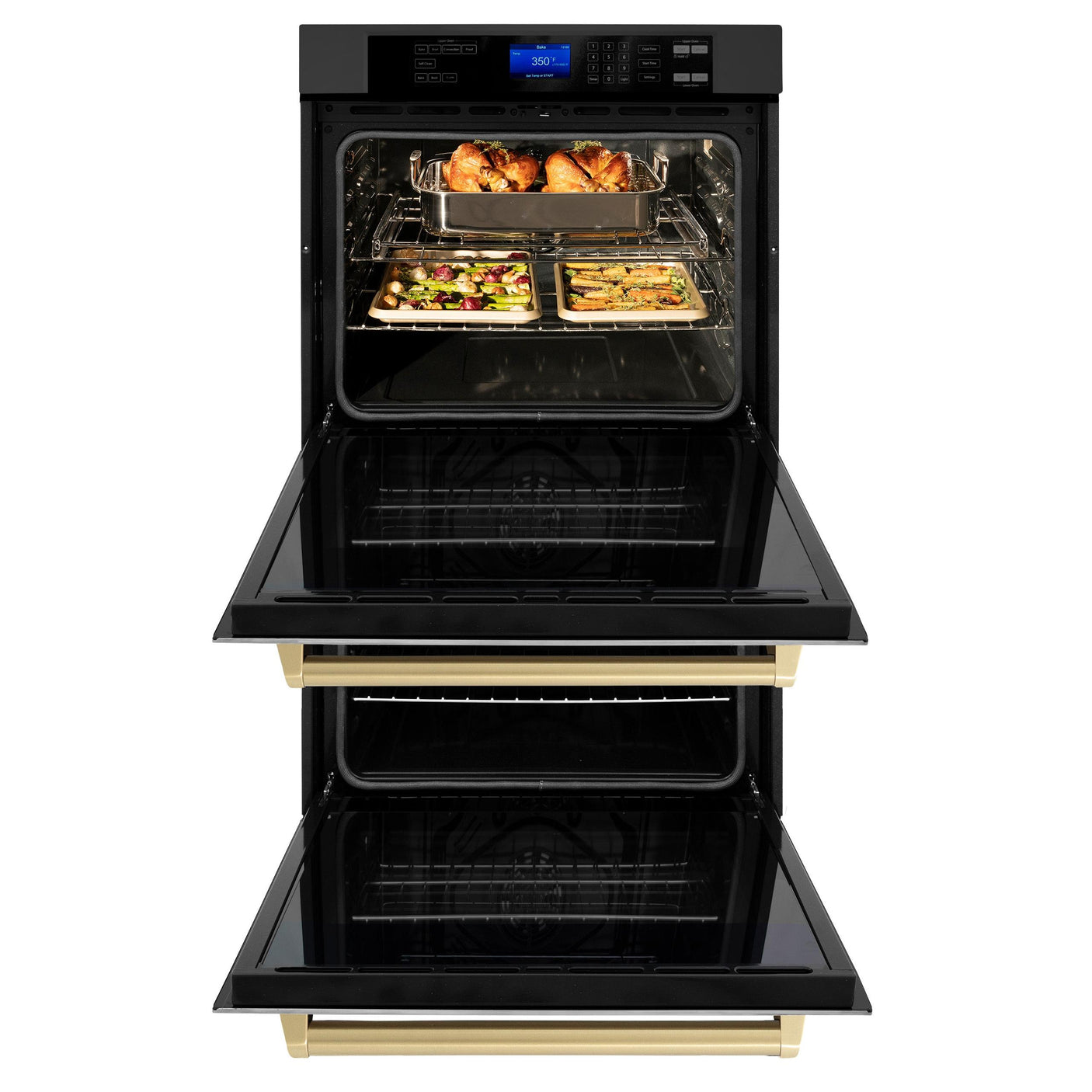 ZLINE 30" Autograph Edition Double Wall Oven with Self Clean and True Convection in Black Stainless Steel (AWDZ-30-BS) [Color: Champagne Bronze]