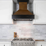 ZLINE Wooden Wall Mount Range Hood in Antigua and Hamilton - Includes Remote Motor (355AH-R) [Size: 36 Inch, Style: 400 CFM]