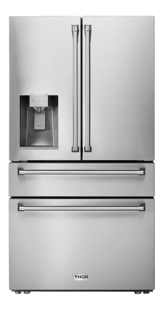 Thor Kitchen 36 Inch Professional French Door Refrigerator With Ice and Water Dispenser - Model Trf3601fd