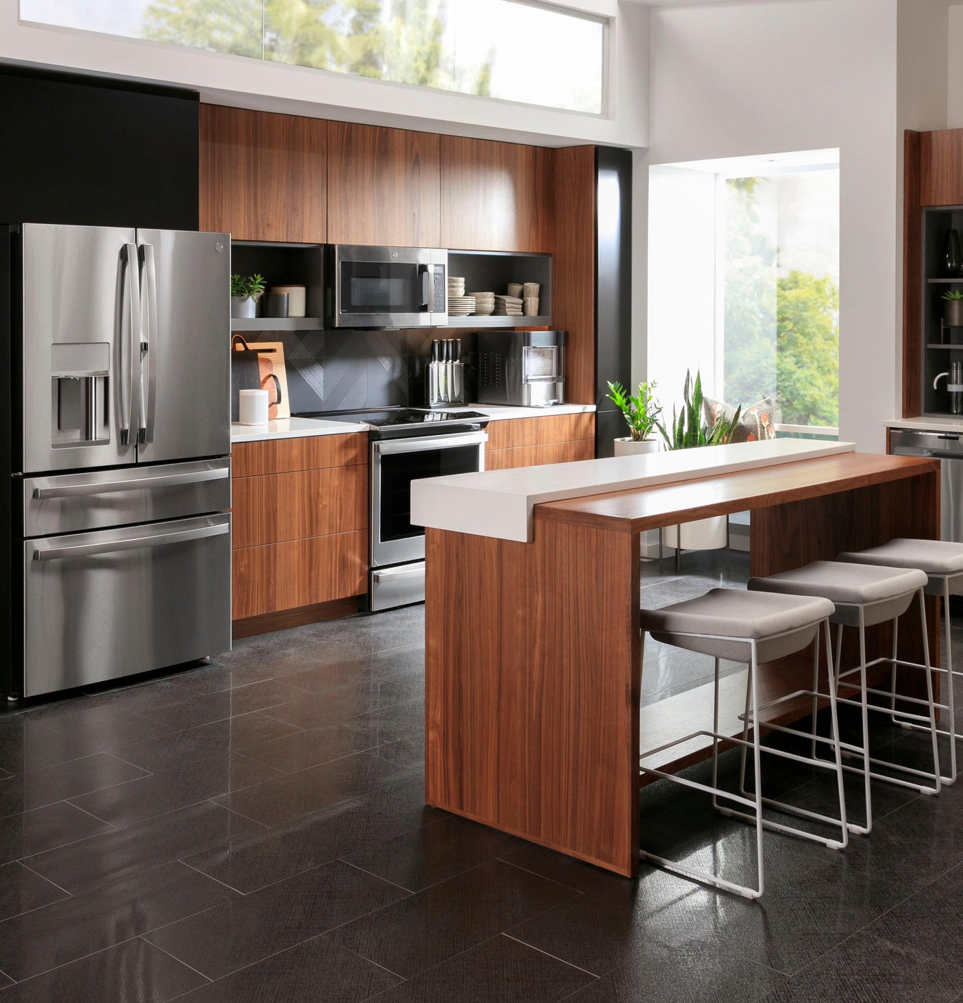 GE Profile™ ENERGY STAR® 27.9 Cu. Ft. Smart Fingerprint Resistant 4-Door French-Door Refrigerator with Door In Door