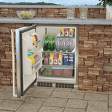 24-In Outdoor Built-In Refrigerator With Door Storage And Maxstore Bin with Door Style - Stainless Steel, Door Swing - Left