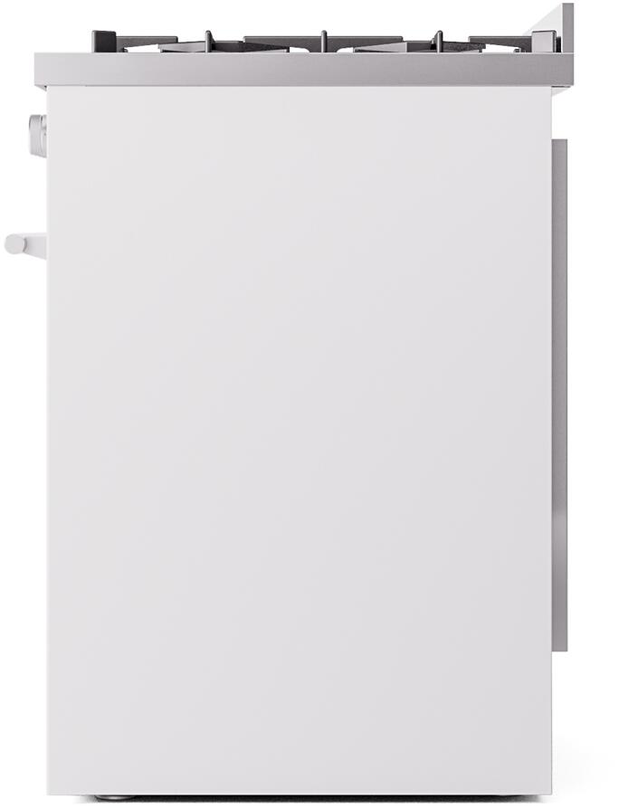 Professional Plus II 30 Inch Dual Fuel Natural Gas Freestanding Range in White with Trim