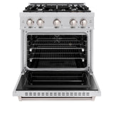 ZLINE 30 in. 4.2 cu. ft. Classic Dual Fuel Range with 4 Burner Gas Cooktop and Electric Convection Oven in Stainless Steel (CDR30)