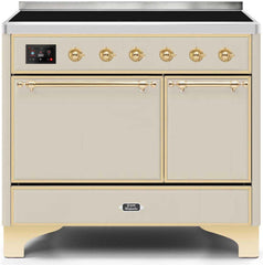 Majestic II 40 Inch Electric Freestanding Range in Antique White with Brass Trim