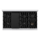 ZLINE 48 in. 6.7 cu. ft. Select Double Oven Gas Range with 8 Burner Cooktop in Stainless Steel with Black Matte Doors (HGR-BLM-48)