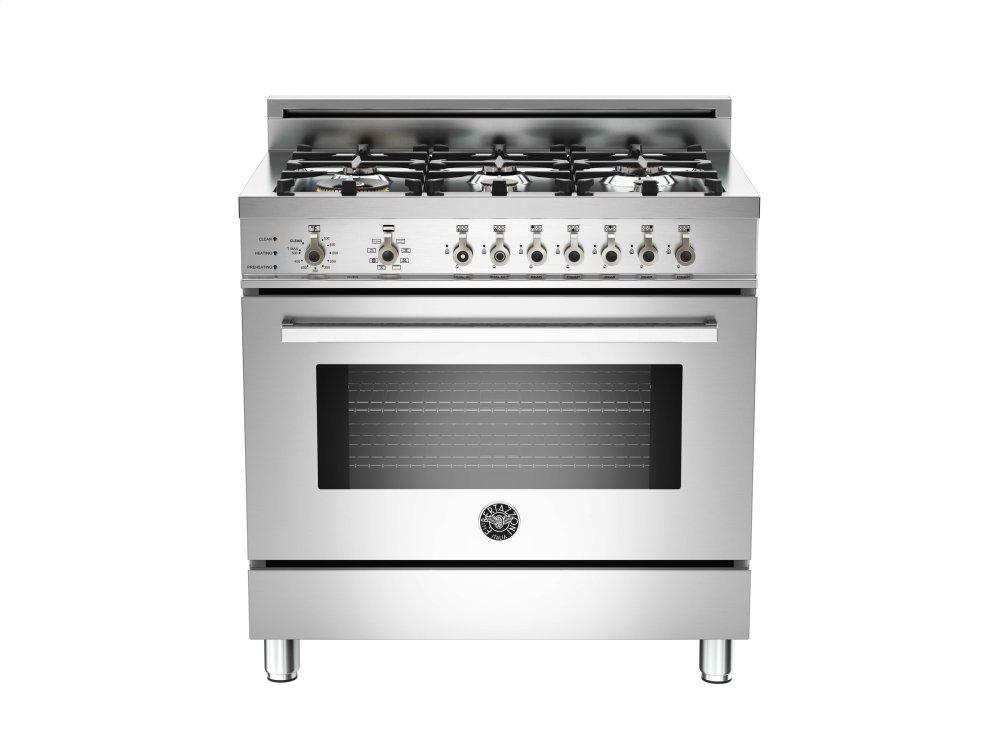 36 6-Burner, Electric Self-Clean Oven Stainless