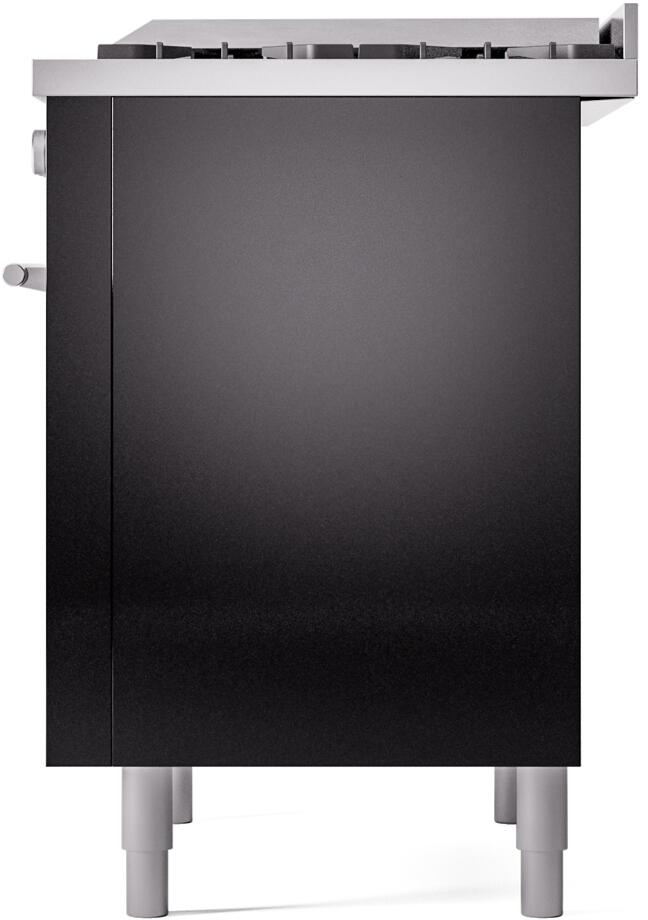 Professional Plus II 36 Inch Dual Fuel Natural Gas Freestanding Range in Glossy Black with Trim